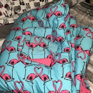 Betsey Johnson Flamingo Reversible Queen/Full Comforter Set